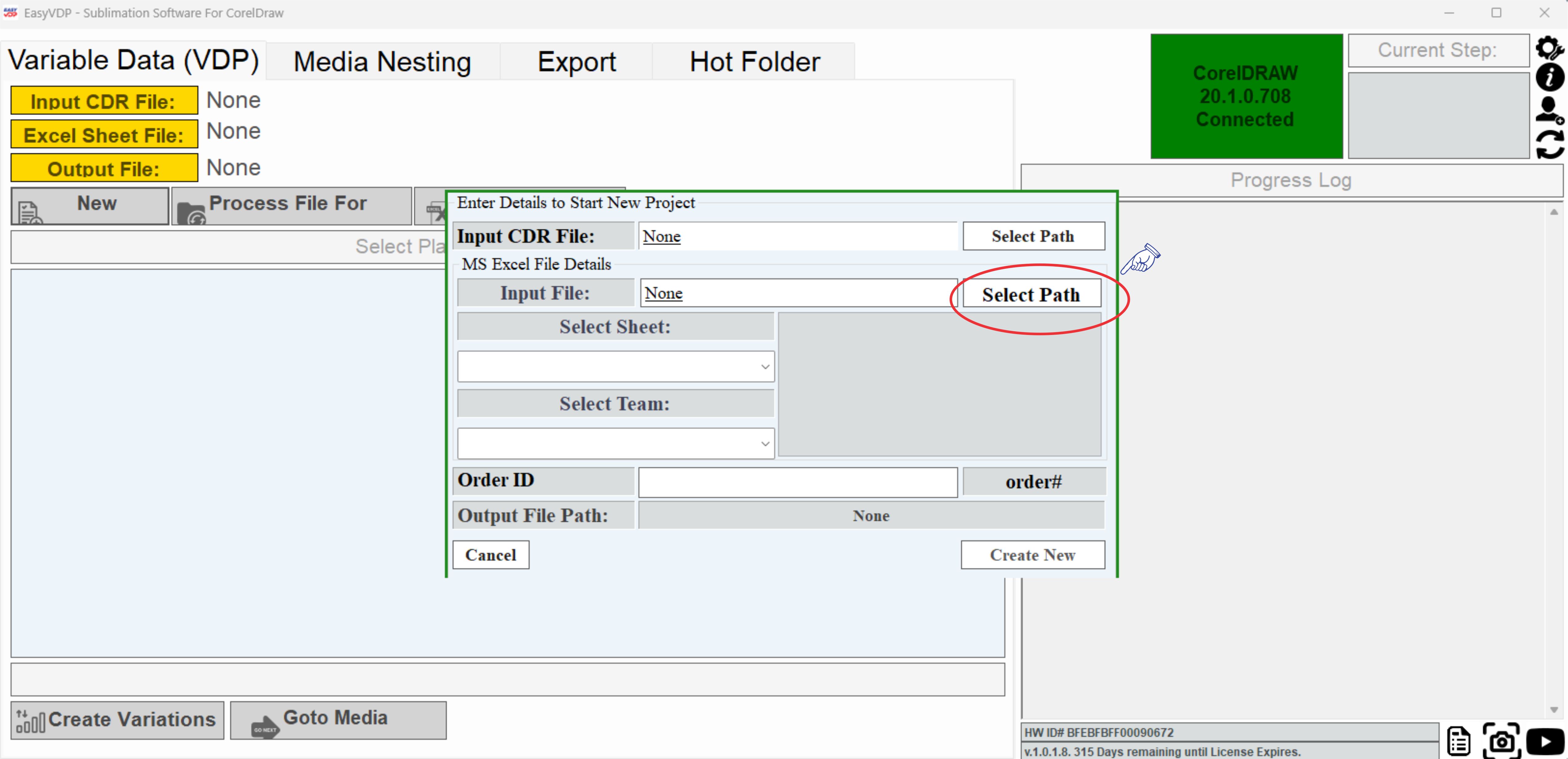 Excel File Selection Process